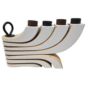 Mid Century Modern Gray & Tan Design Home Stockholm Candleholder Jonas Grundell